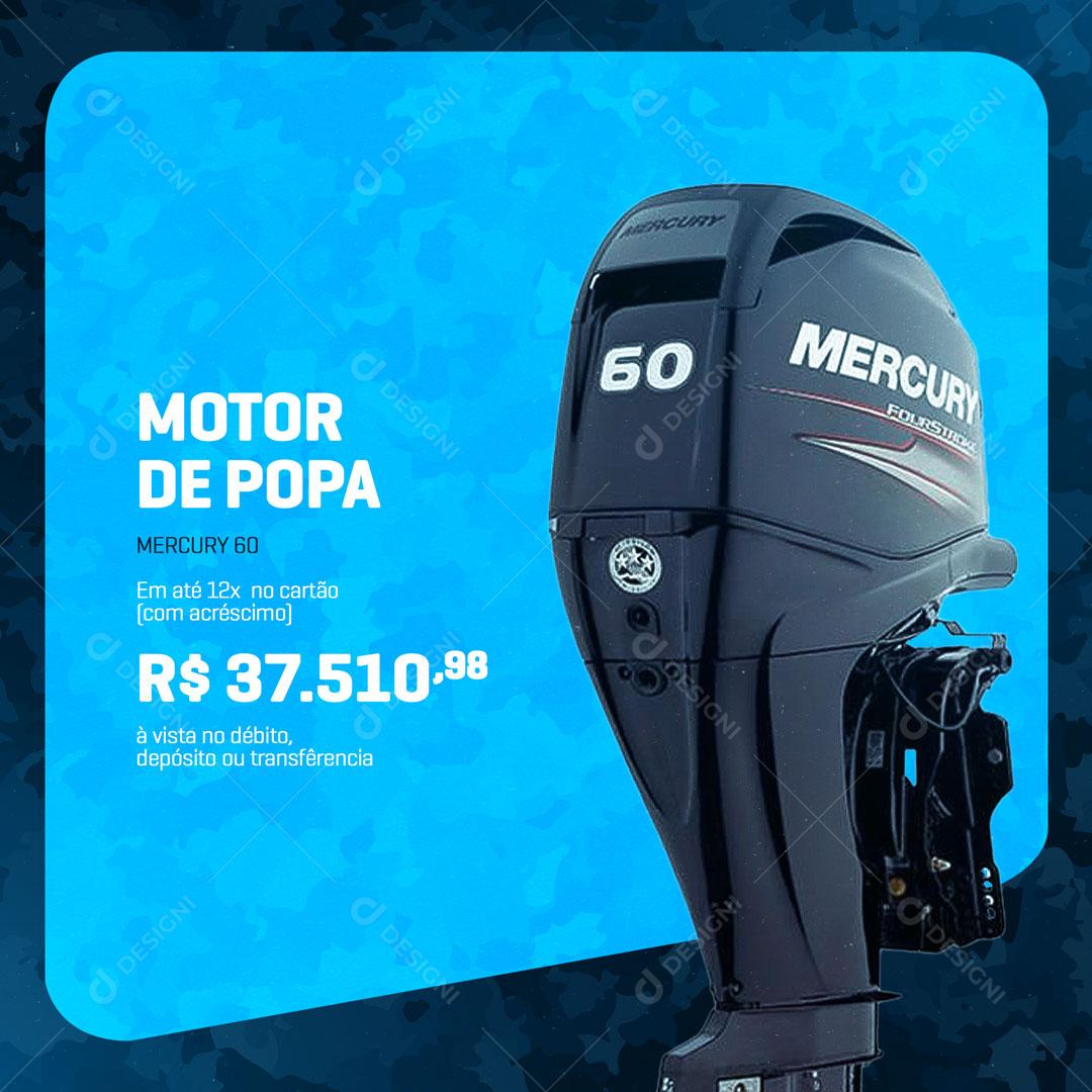 Social Media Caça e Pesca Motor de Popa PSD Editável