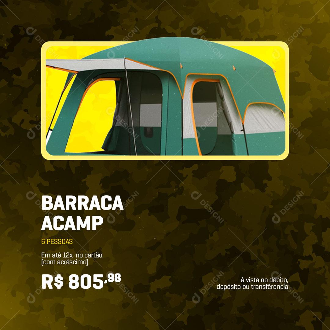 Social Media Caça e Pesca Barraca 6 Pessoas PSD Editável