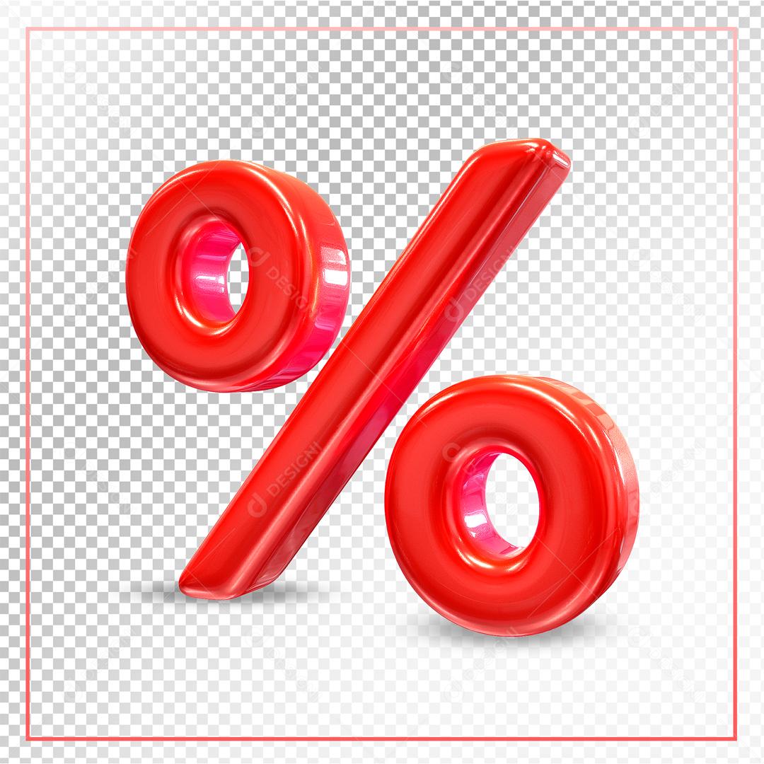 Porcentagem Vermelho 3D Para Composição PSD