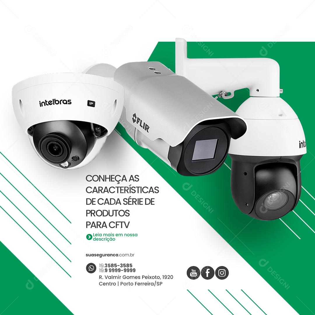 Social Media Conheça as Característica de Cada Série Segurança Eletrônica PSD Editável