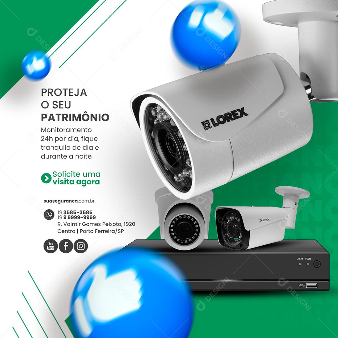 Social Media Proteja o Seu Patrimônio Segurança Eletrônica PSD Editável