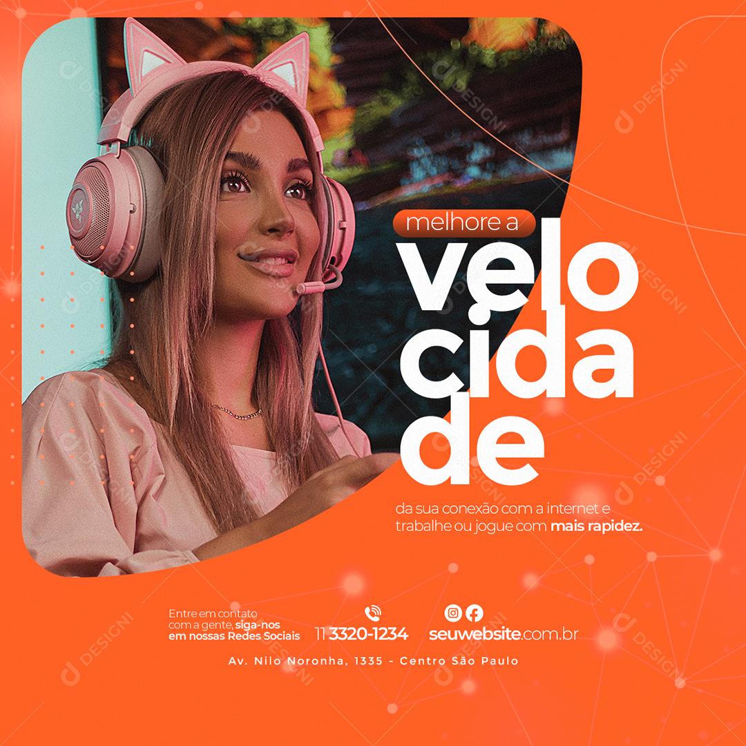 Social Media Provedor Internet Velocidade da Sua Conexão PSD Editável