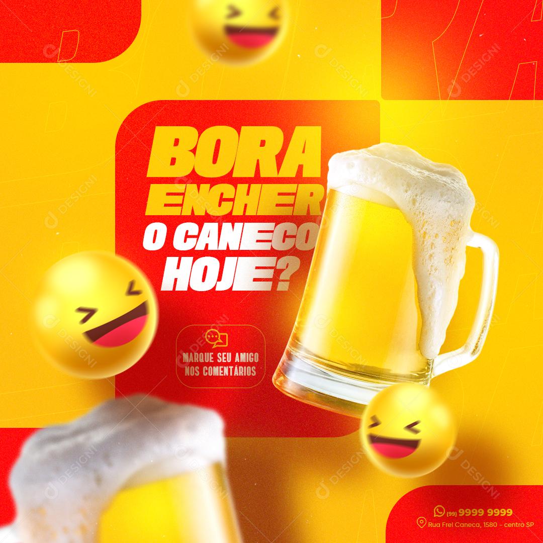 Social Media Bora Encher o Caneco Hoje Distribuidora PSD Editável