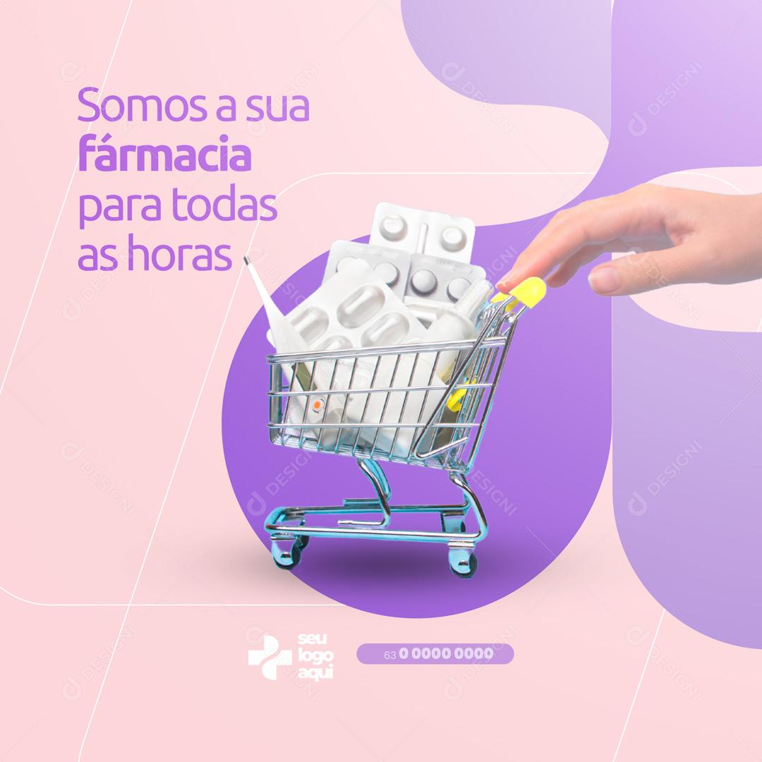 Somos a Sua Farmácia Para Todas Horas Social Media PSD Editável