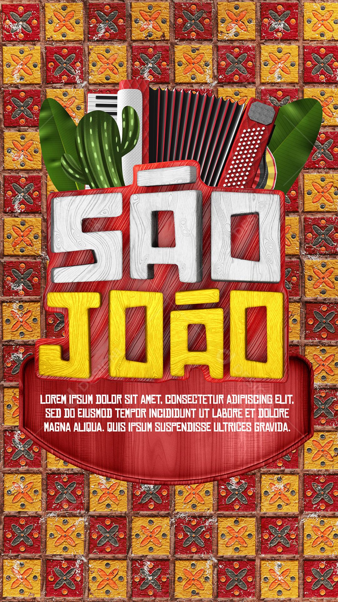 Story São João Supermercado Social Media PSD Editável