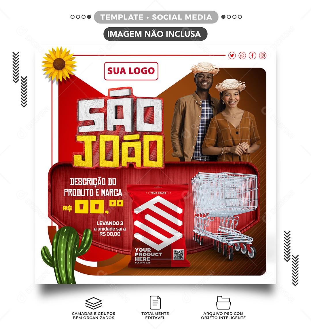 Social Media São João Supermercado PSD Editável