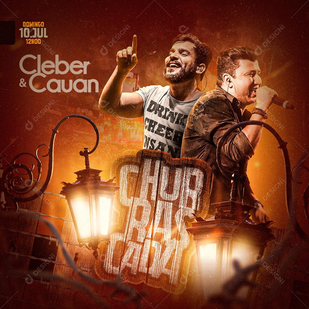 Social Media Churrascada Cleber e Cauan Flyer PSD Editável
