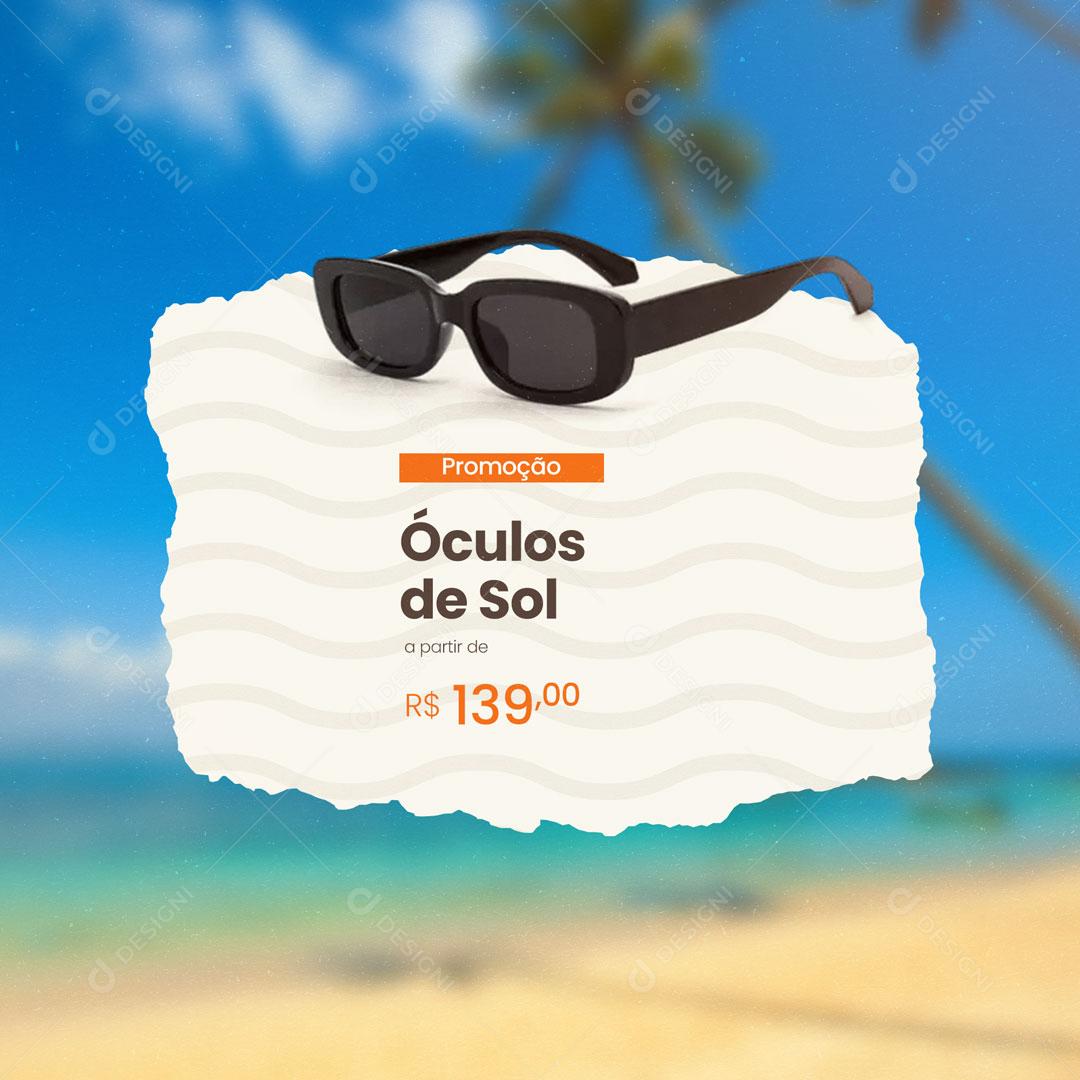 Post Promoção Óculos de Sol Social Media PSD Editável