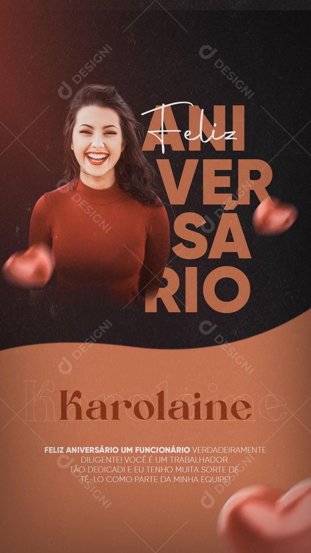 Story Feliz Aniversário Para Um Funcionário Parabéns Social Media PSD Editável