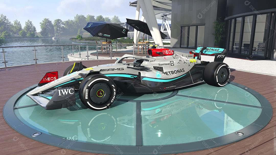 Ilustração 3D do carro F1