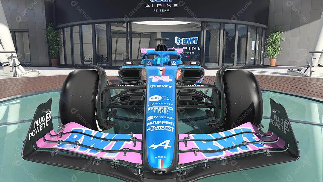 Ilustração 3D do carro alpino de F1