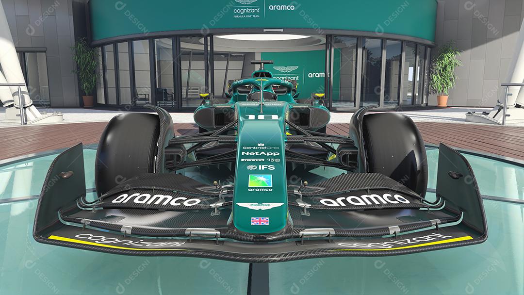 Ilustração 3D do carro Aston Martin F1