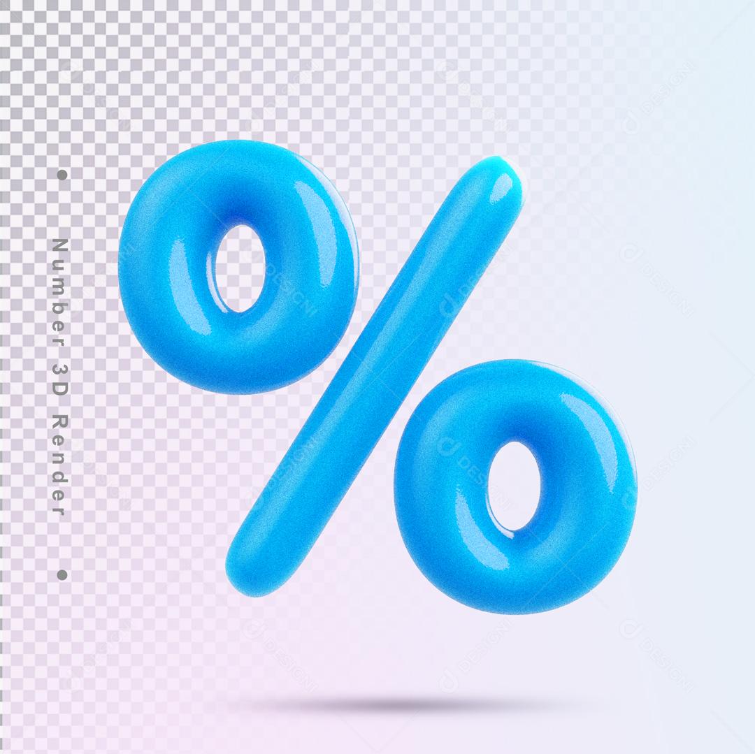 Porcentagem Azul Claro 3D Para Composição PSD