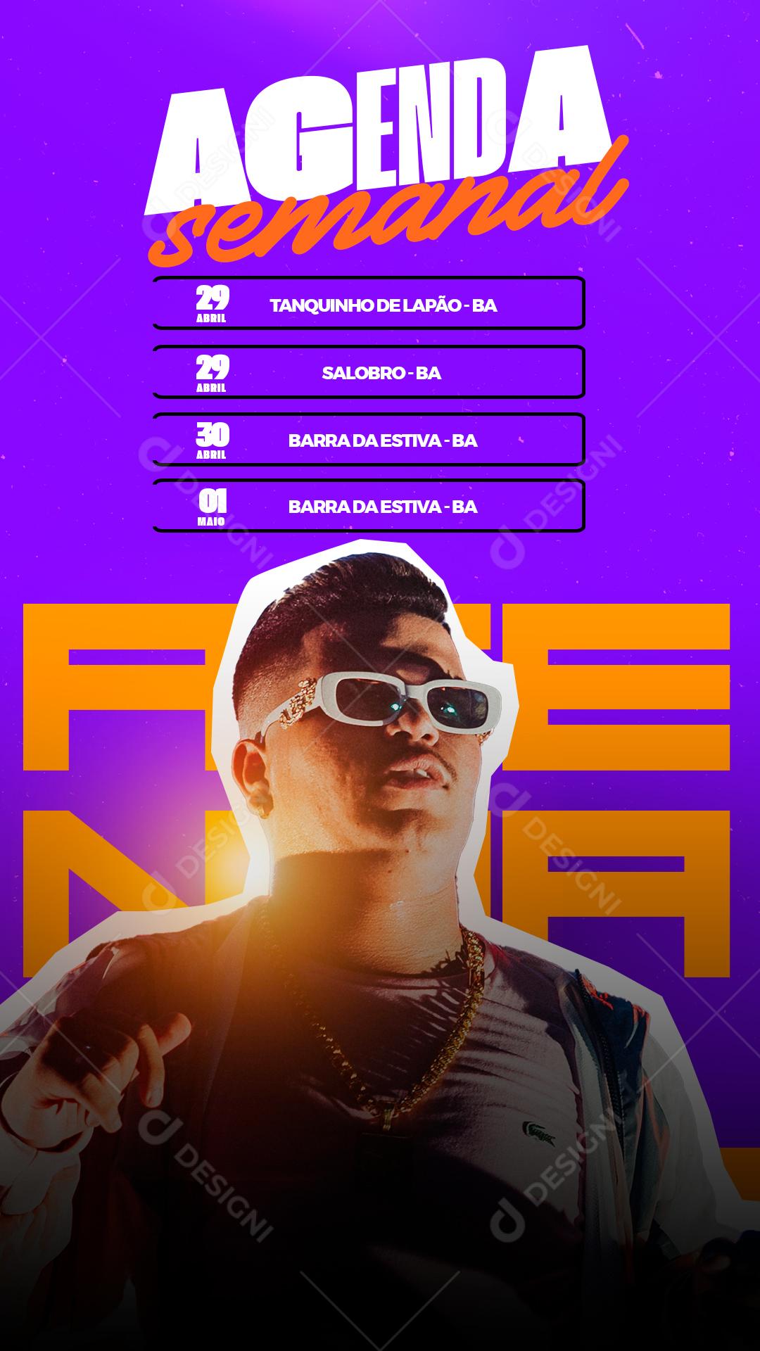 Story Agenda Semanal Flyer Social Media PSD Editável