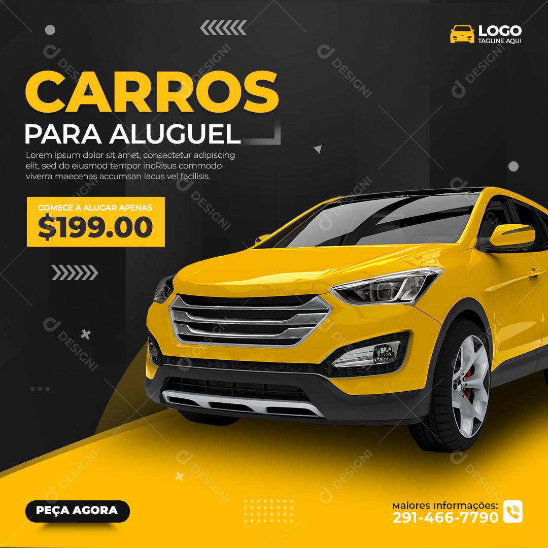 Social Media Carros para Aluguel Locadoras PSD Editável