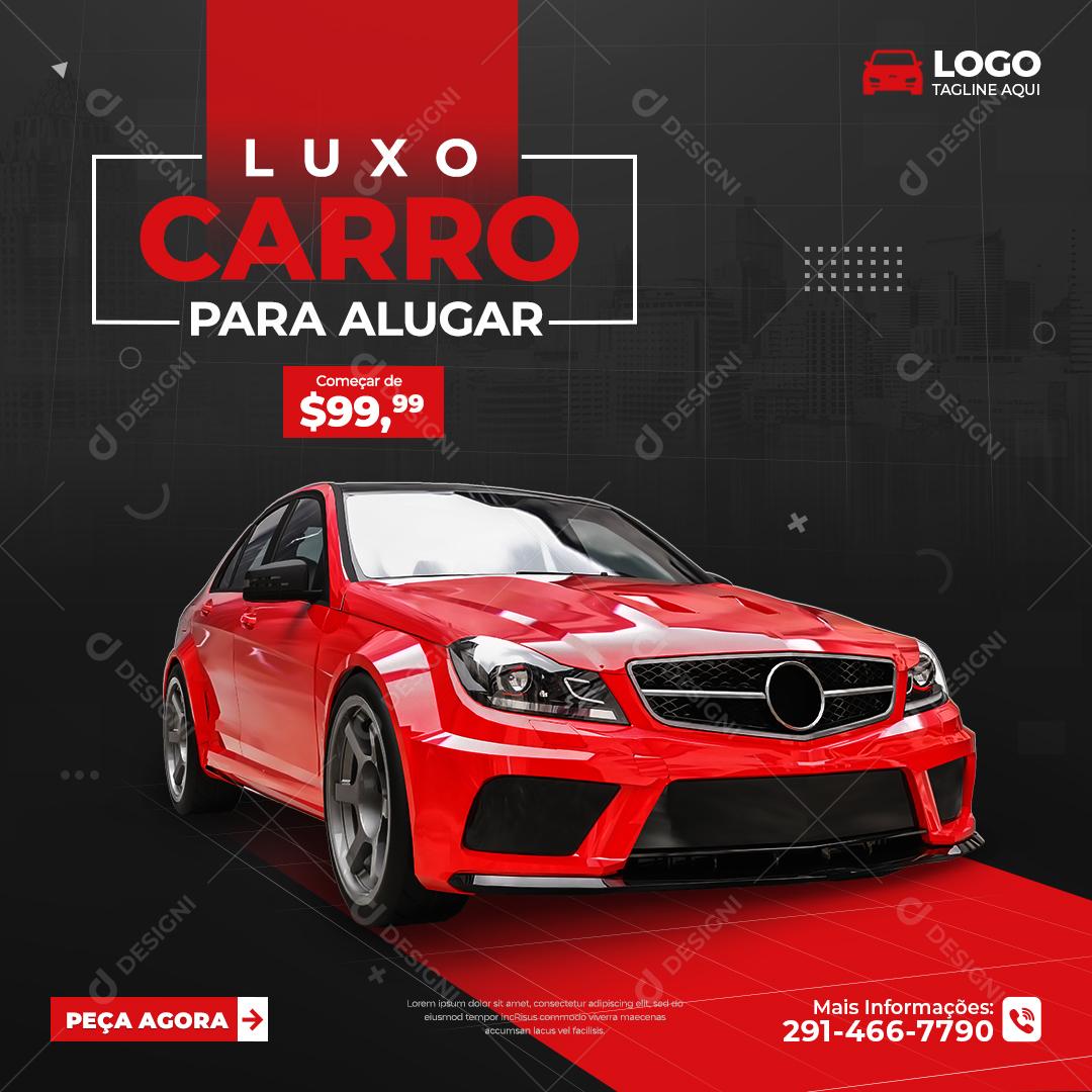 Social Media Locadoras Carro Luxo para Alugar PSD Editável