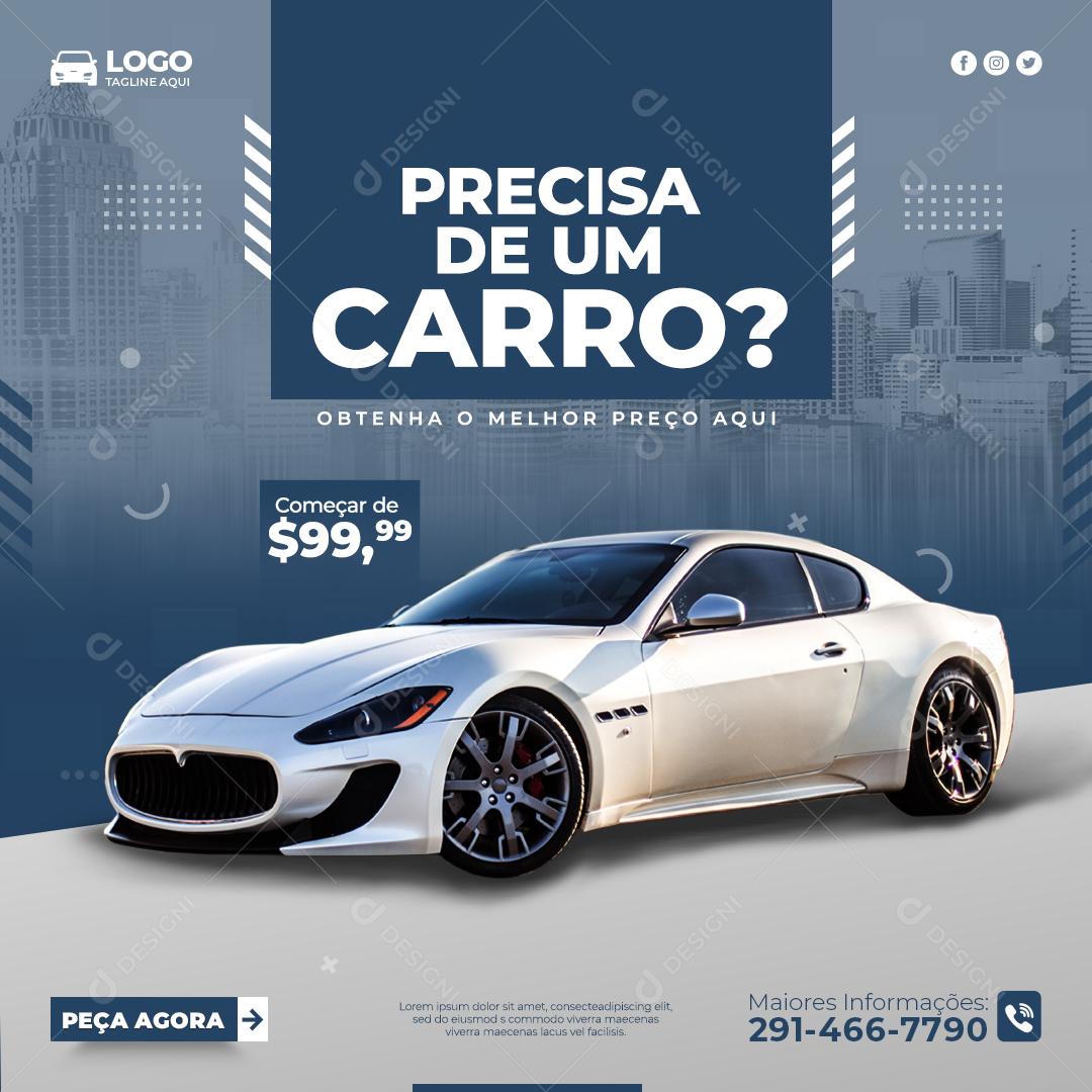 Social Media Precisa de Um Carro Locadoras PSD Editável