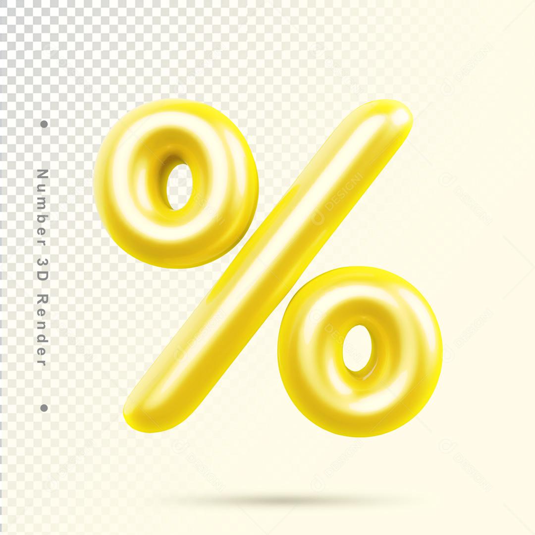 Porcentagem Dourado 3D Para Composição PSD