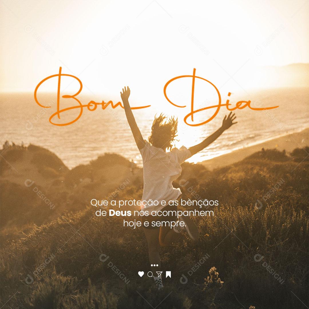 Frase Motivacional Bom dia Social Media PSD Editável