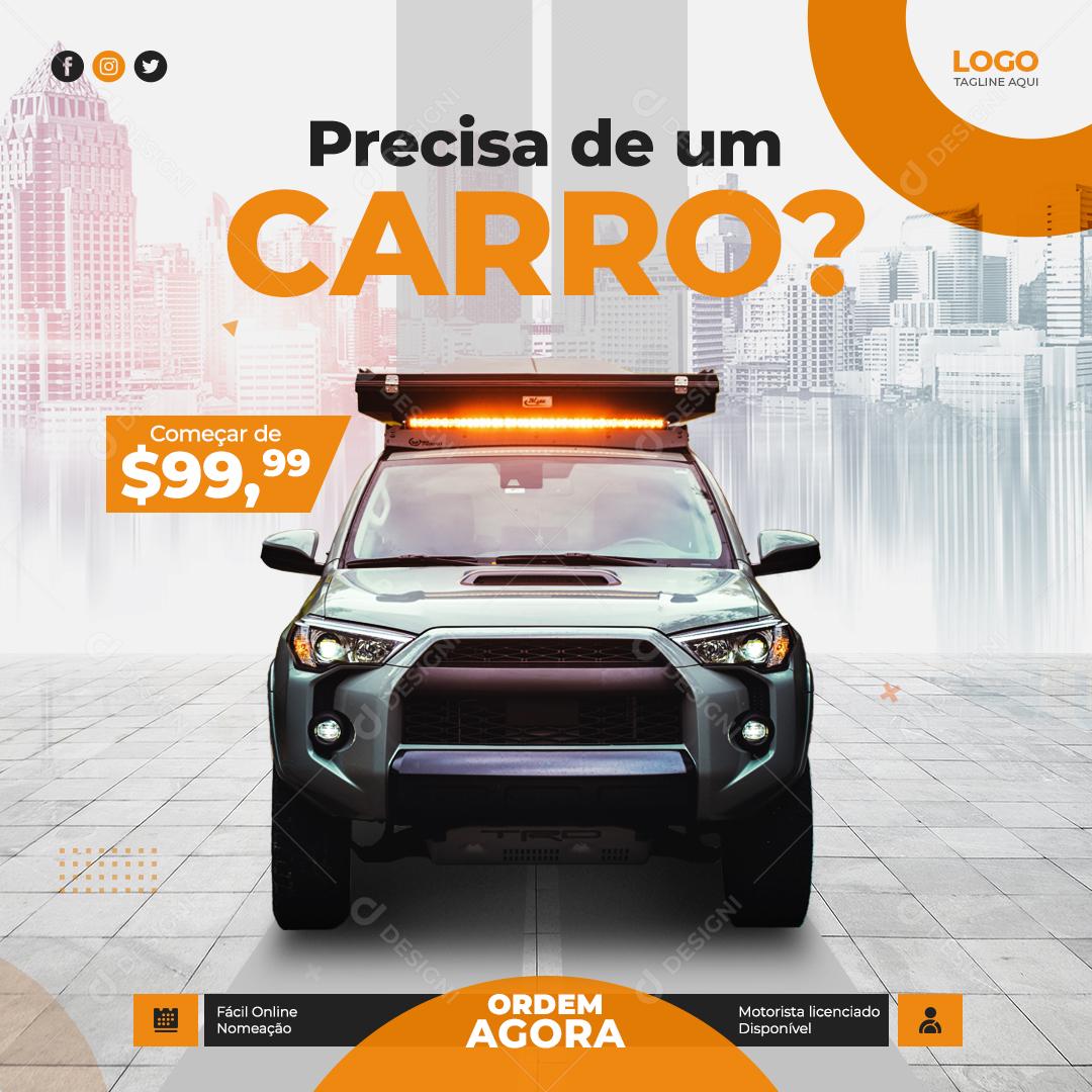 Social Media Precisa de Um Carro Locadoras PSD Editável