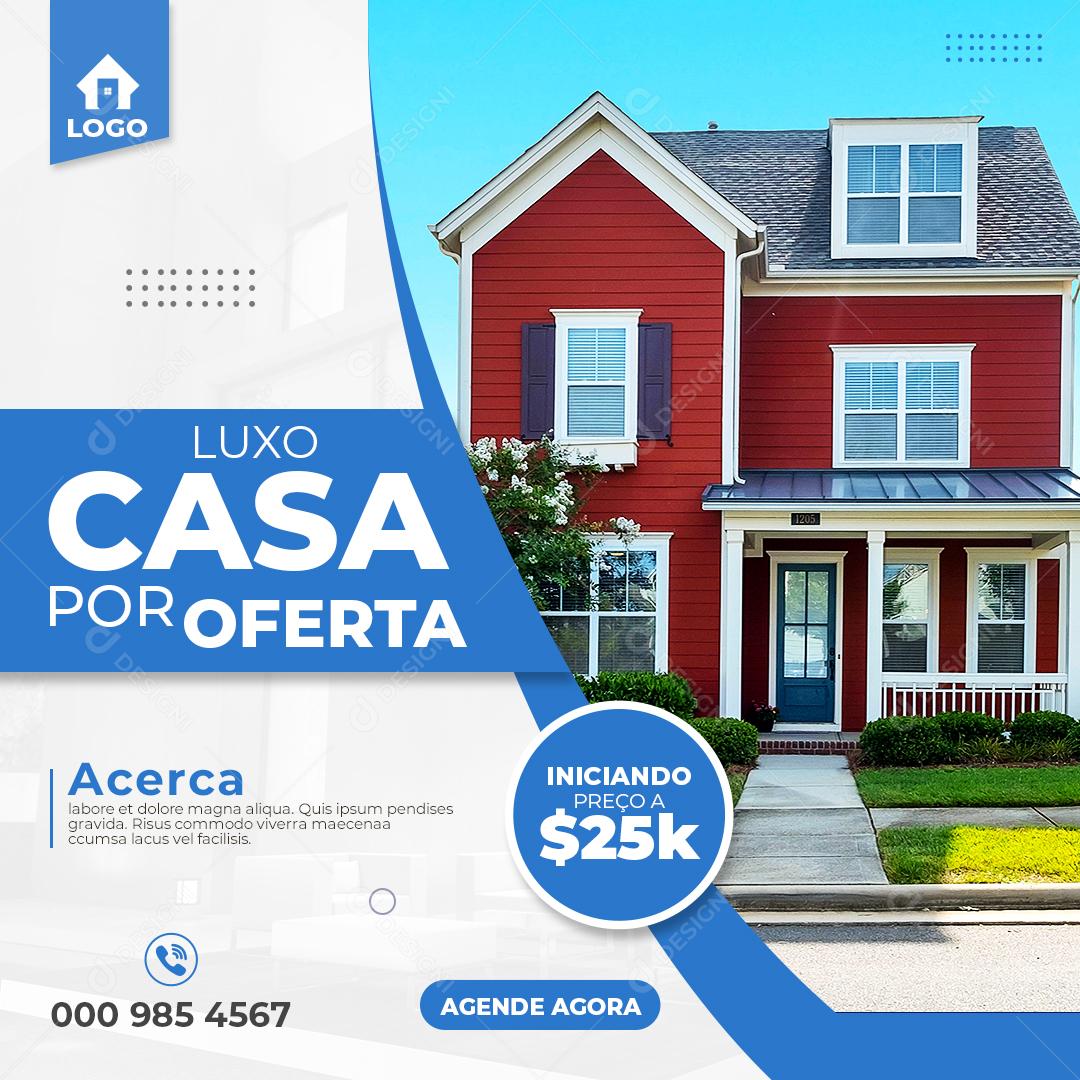 Social Media Luxo Casa por Oferta Imobiliária PSD Editável