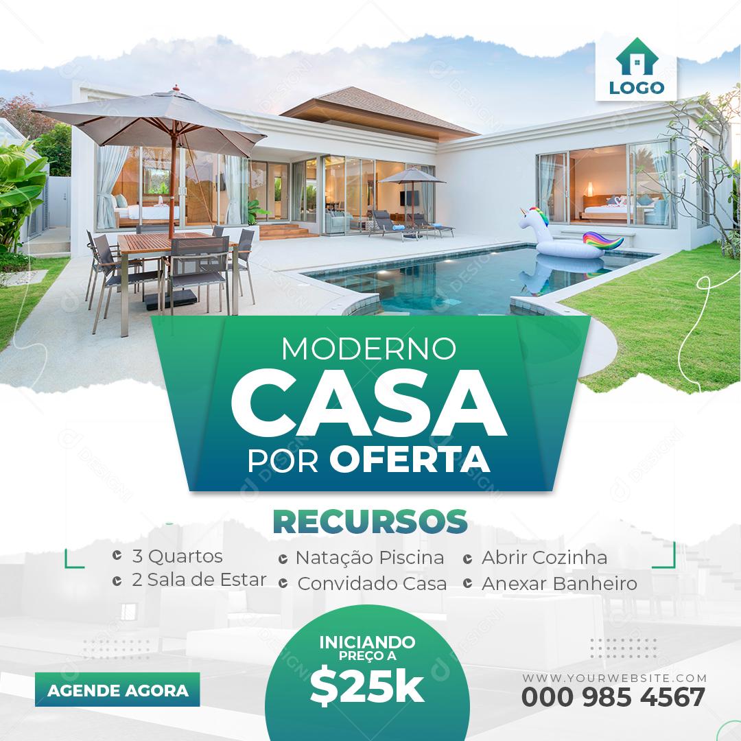 Social Media Casa Moderno Por Oferta Imobiliária PSD Editável
