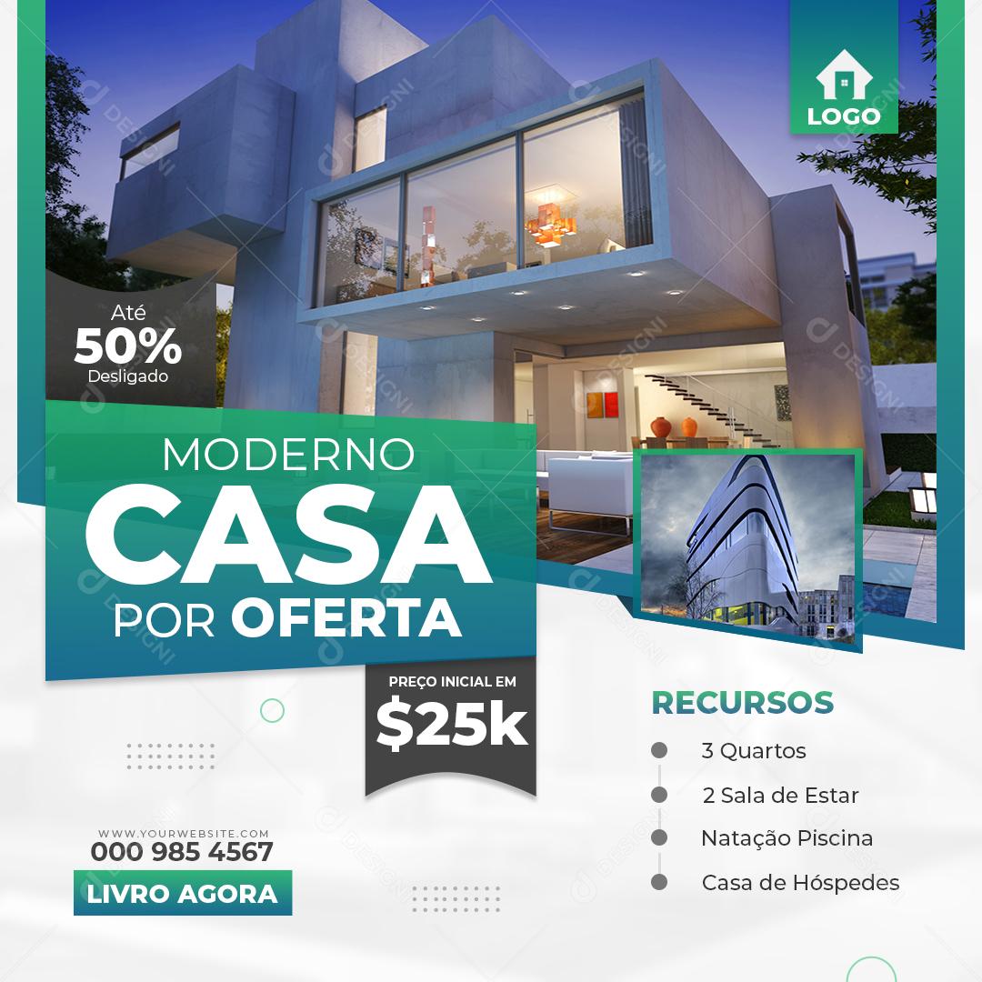 Social Media Casa Moderno Por Oferta Imobiliária PSD Editável