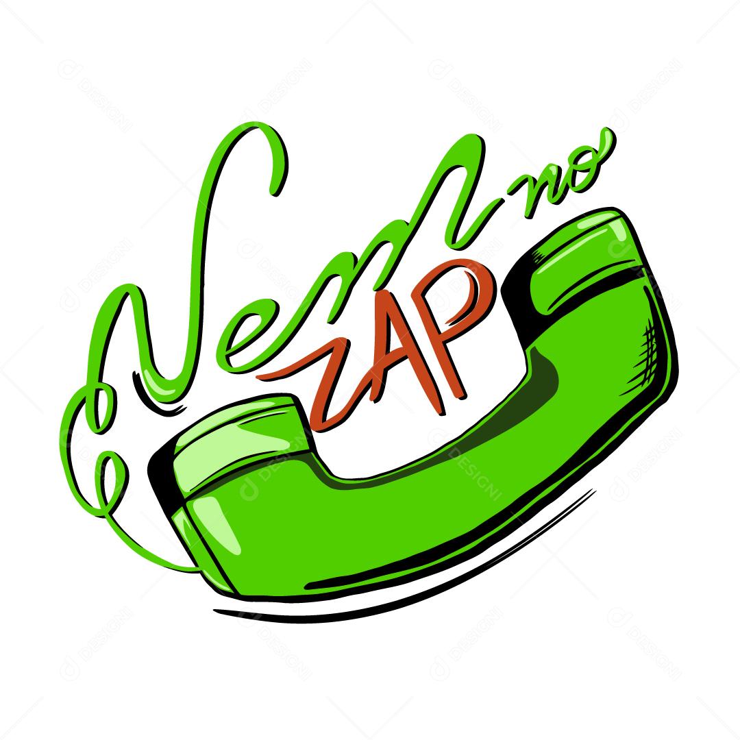 Ilustração Vem no Zap Telefone verde Vetor EPS