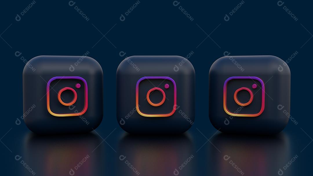 Ícones 3D Instagram para Composição PSD