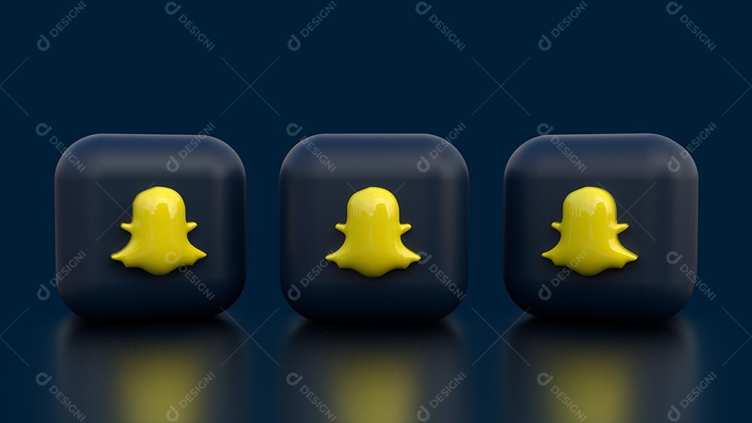 Ícones 3D Snapchat para Composição PSD