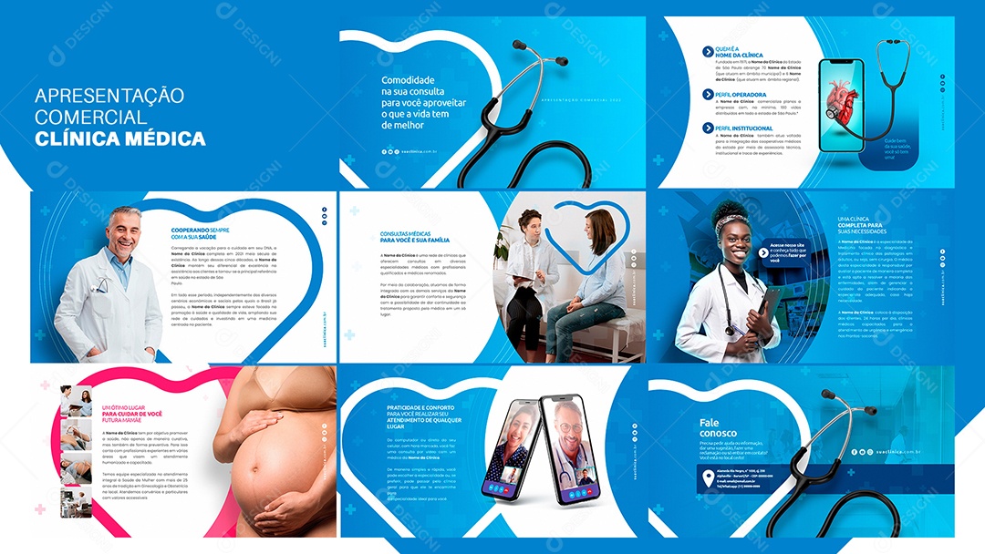 Apresentação Comercial Clínica Médica Social Media PSD Editável