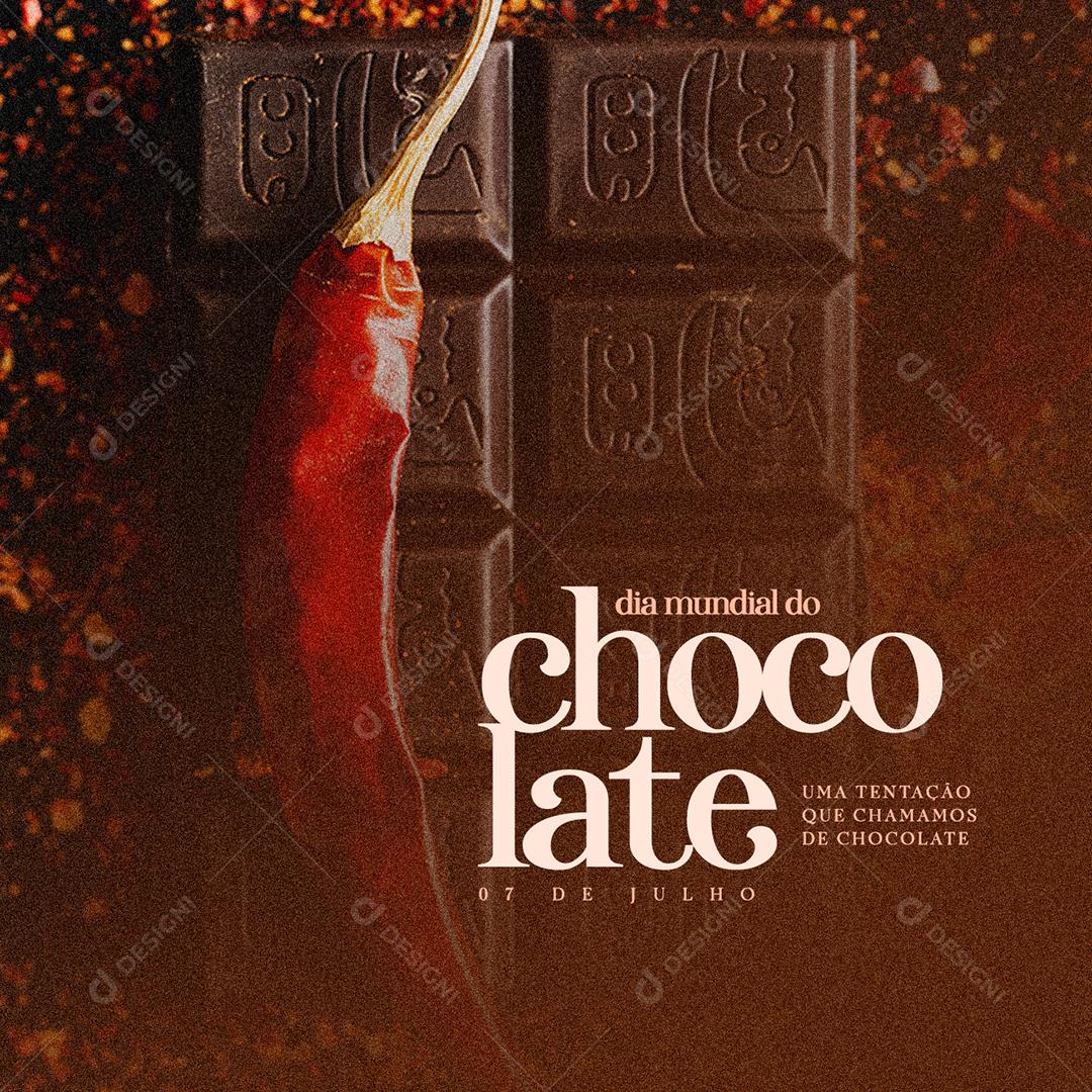 Social Media Um Tentação que Chamamos de Chocolate Dia do Chocolate PSD Editável