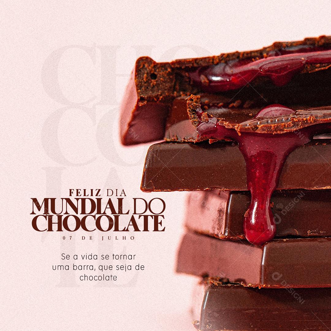 Social Media Se a Vida se Tornar um Barra Dia do Chocolate PSD Editável