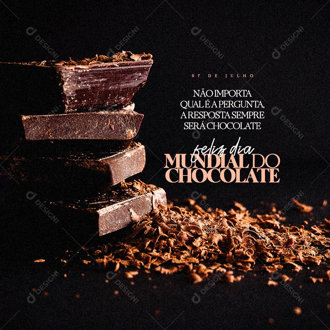 Social Media Não importa Qual é a Pergunta Dia do Chocolate PSD Editável