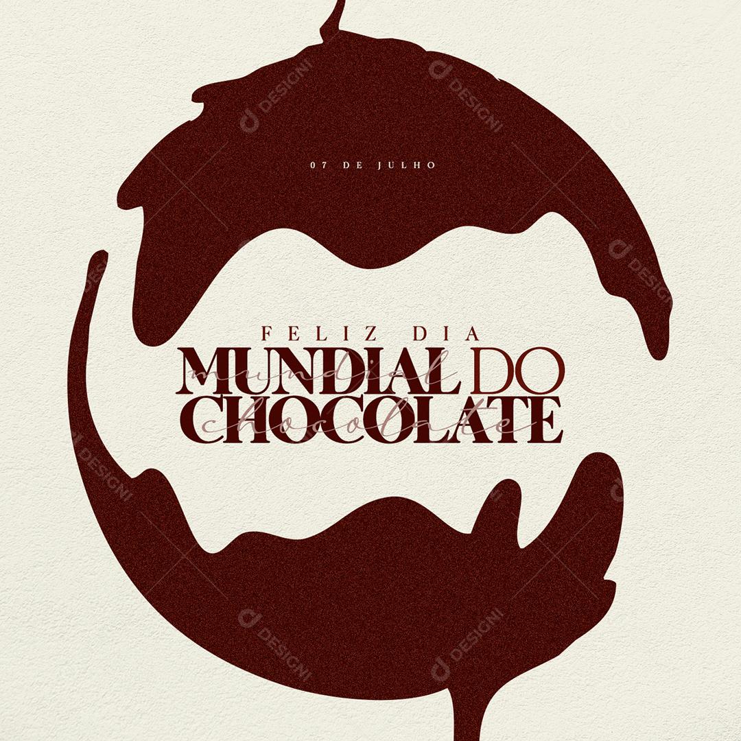 Social Media Feliz Dia do Chocolate 7 de Julho PSD Editável