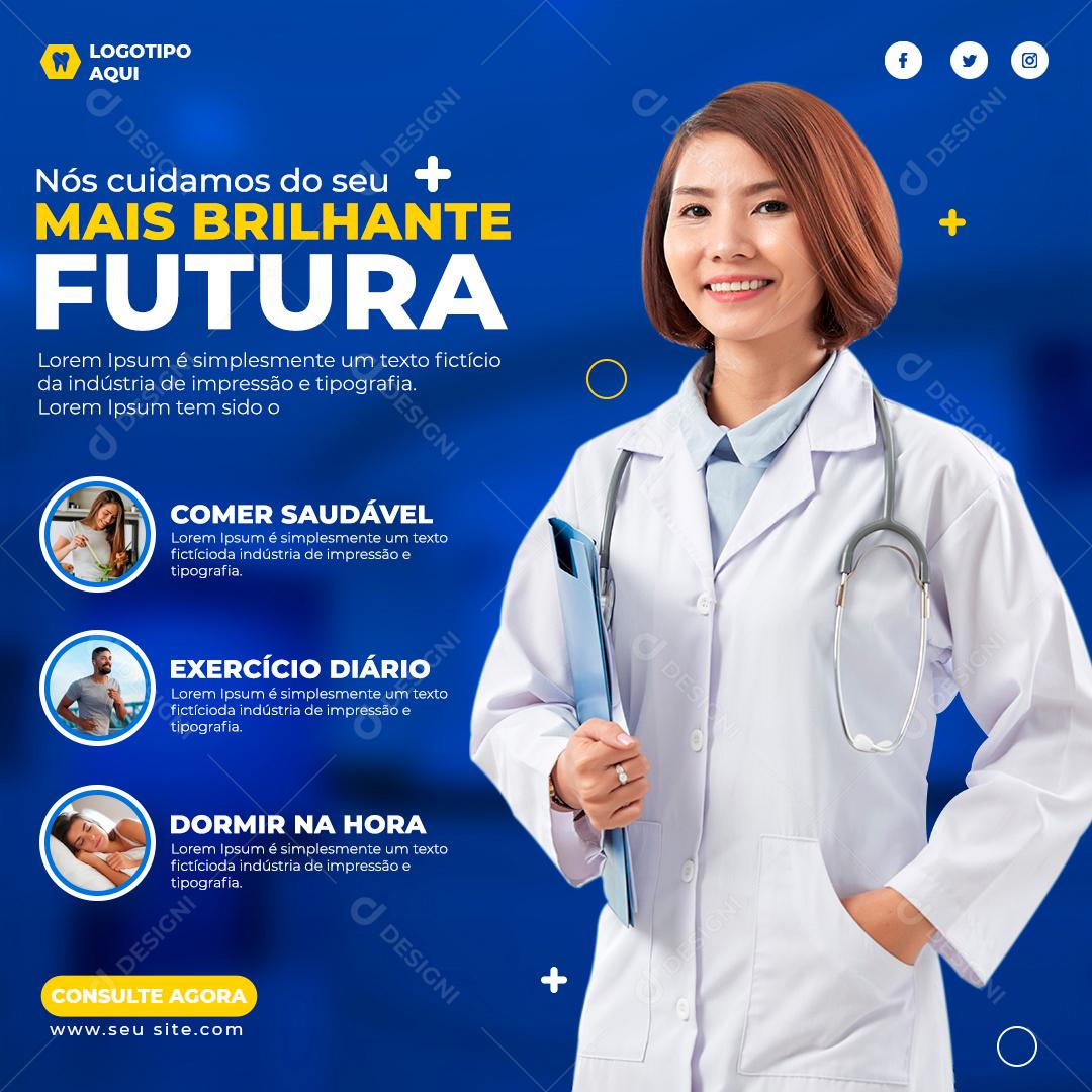 Media social de estilo de vida saudável PSD Editável