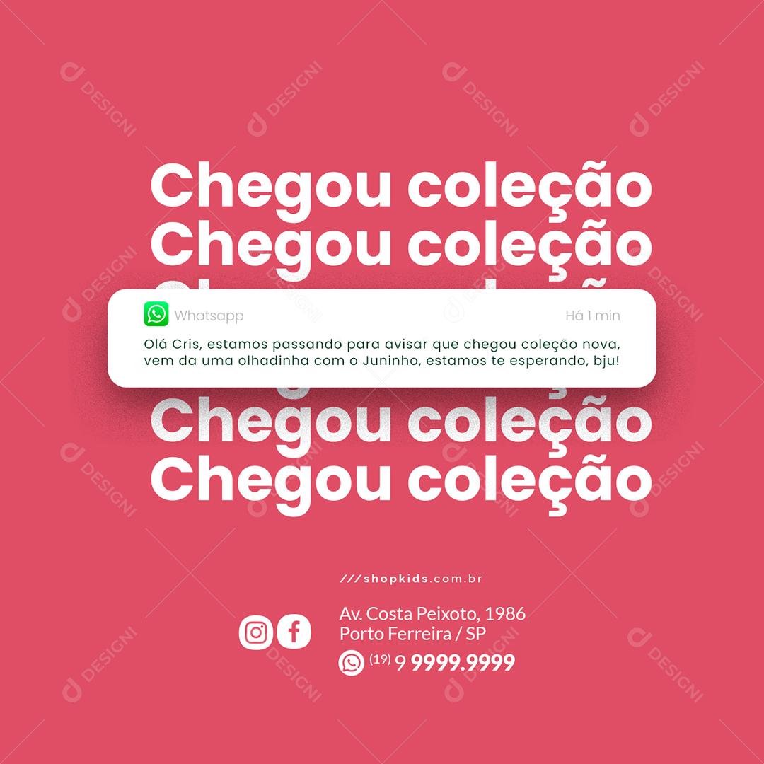 Social Media Chegou Coleção Moda Infantil PSD Editável