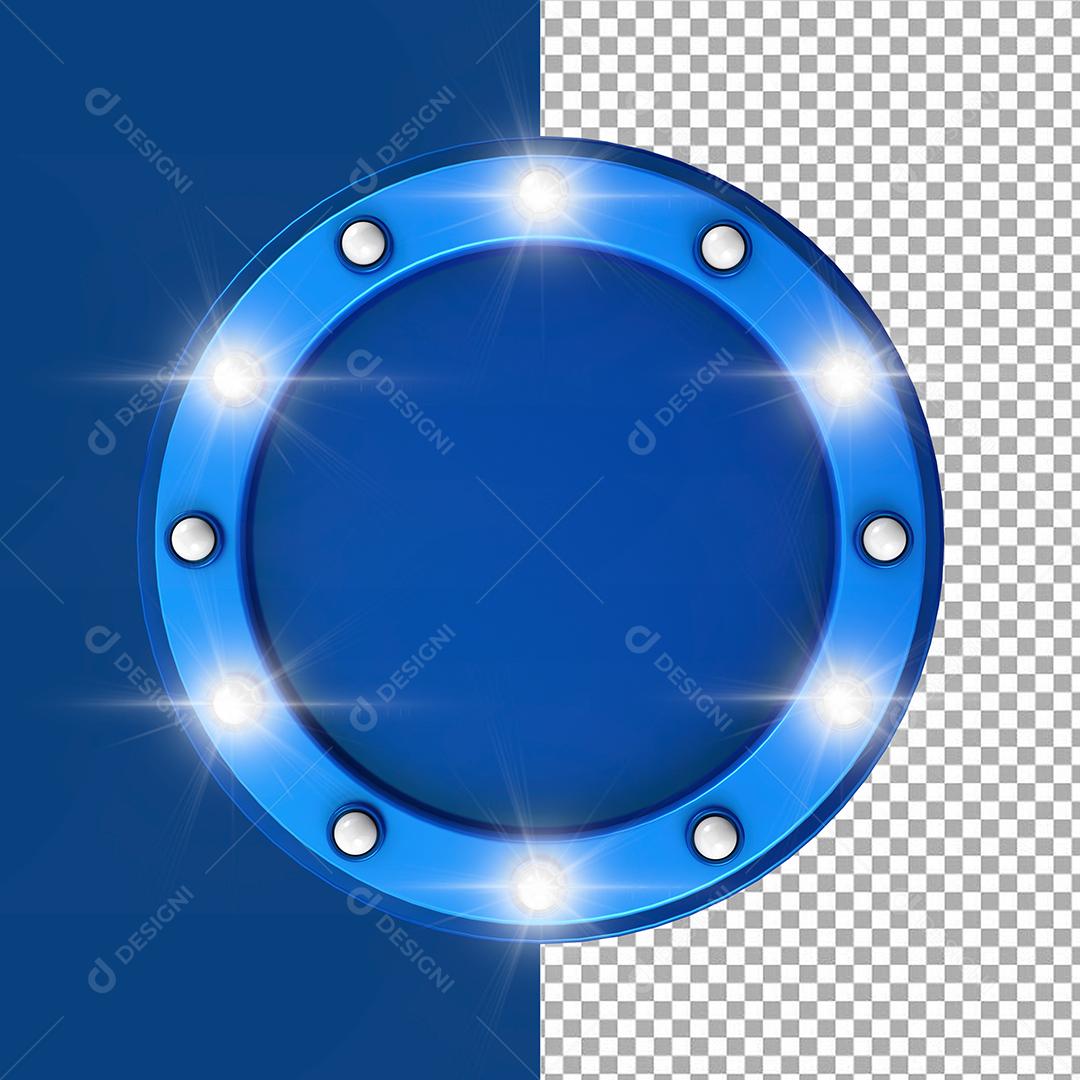 Moldura de Com Luzes de Led Elemento 3D Para Composição PSD