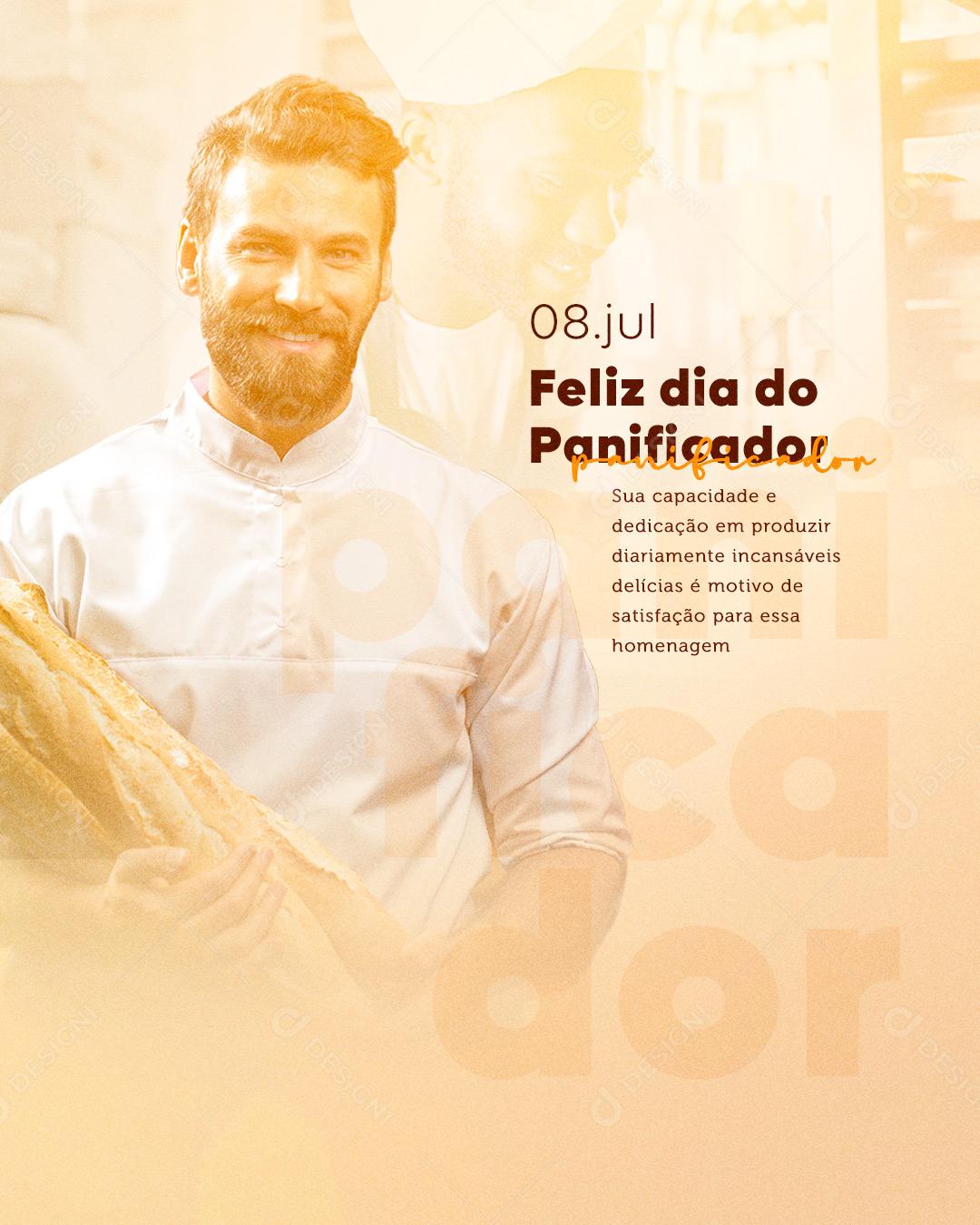 Social Media Parabéns pelo seu Trabalho Dia do Panificador PSD Editável