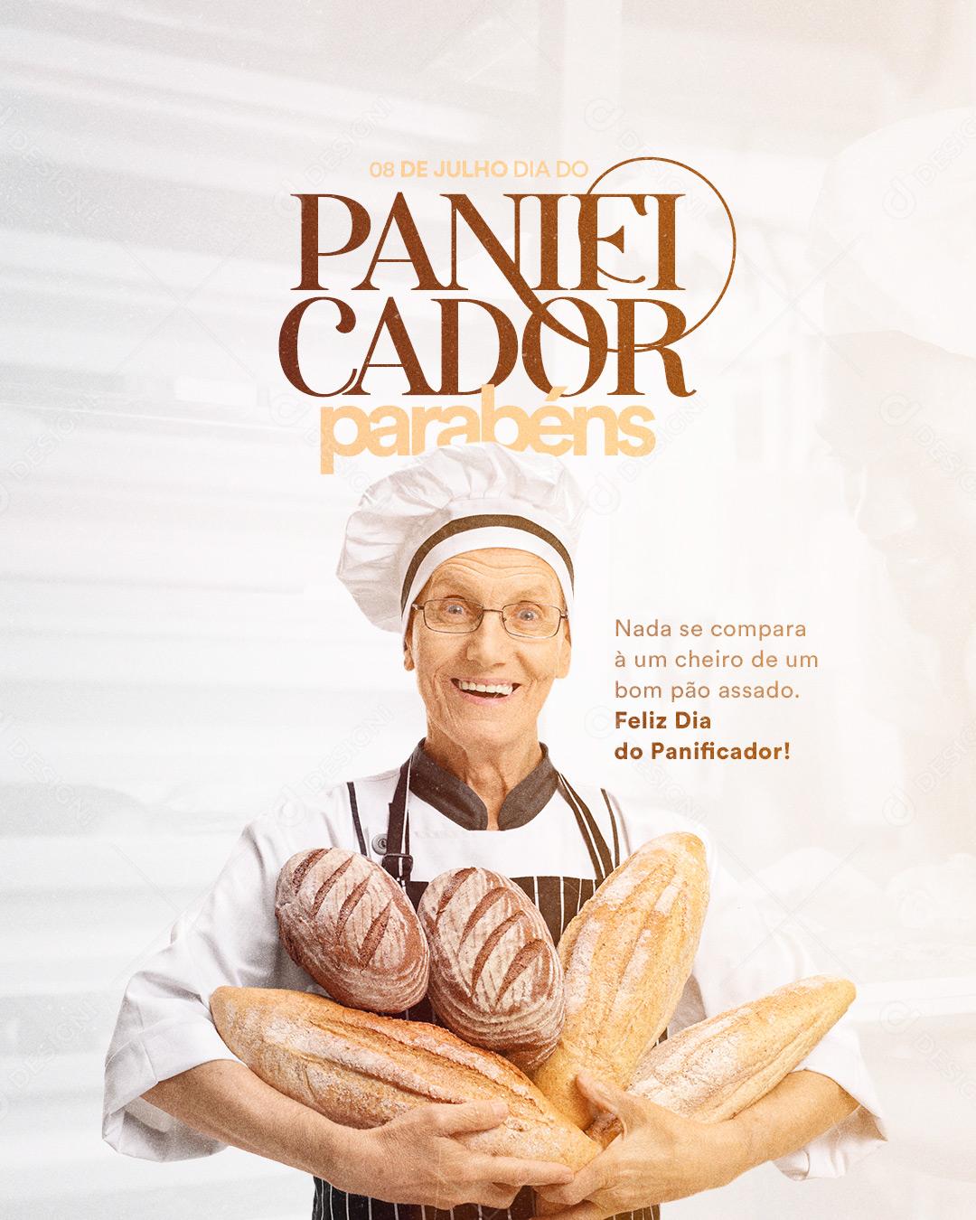 Social Media Nada se compara à um Cheiro de um Bom Pão Assado Dia do Panificador PSD Editável