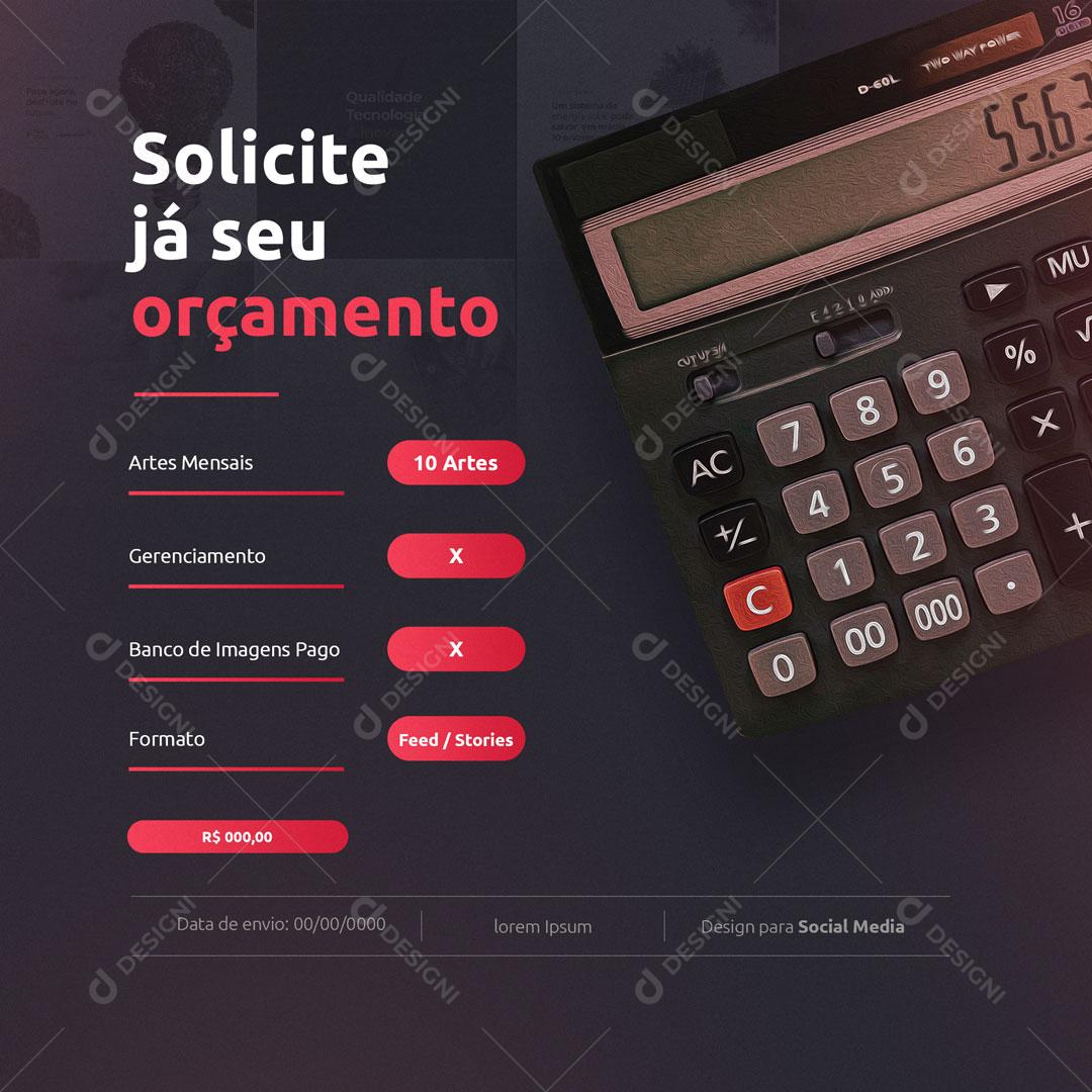 Social Media Designer Design Solicite Já Seu Orçamento PSD Editável