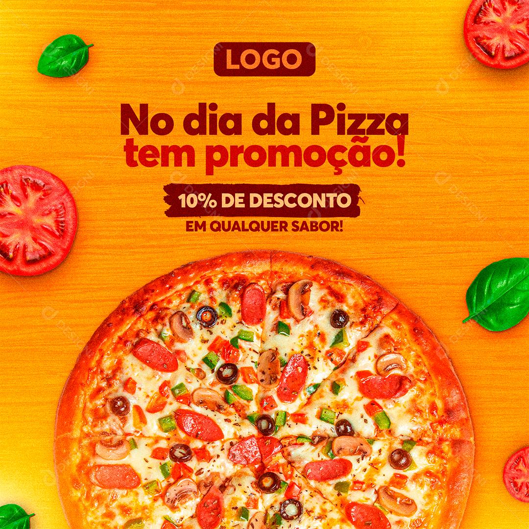 Social Media No dia da Pizza tem Promoção Dia da Pizza PSD Editável