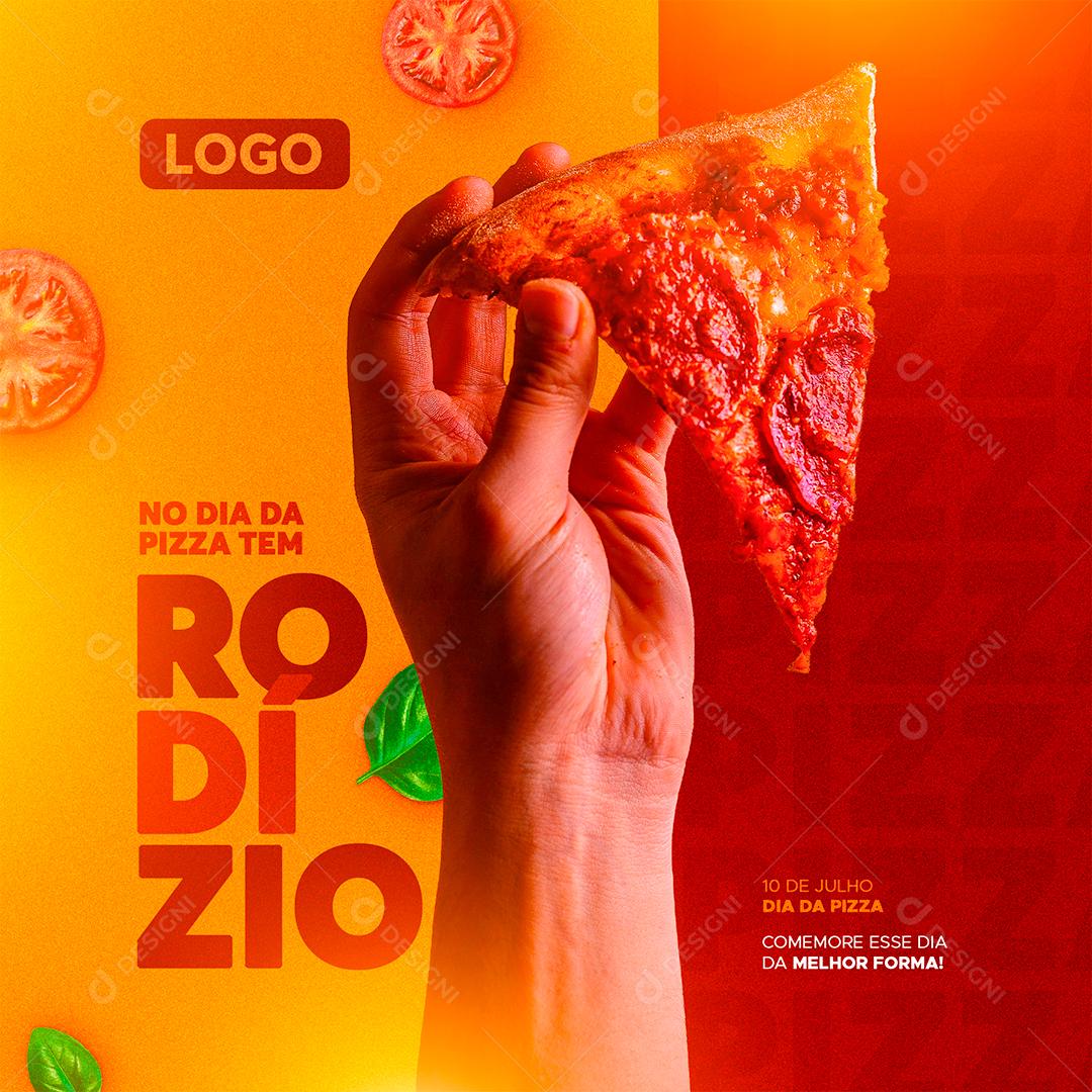 Social Media Comemore esse Dia da melhor Forma Dia da Pizza PSD Editável