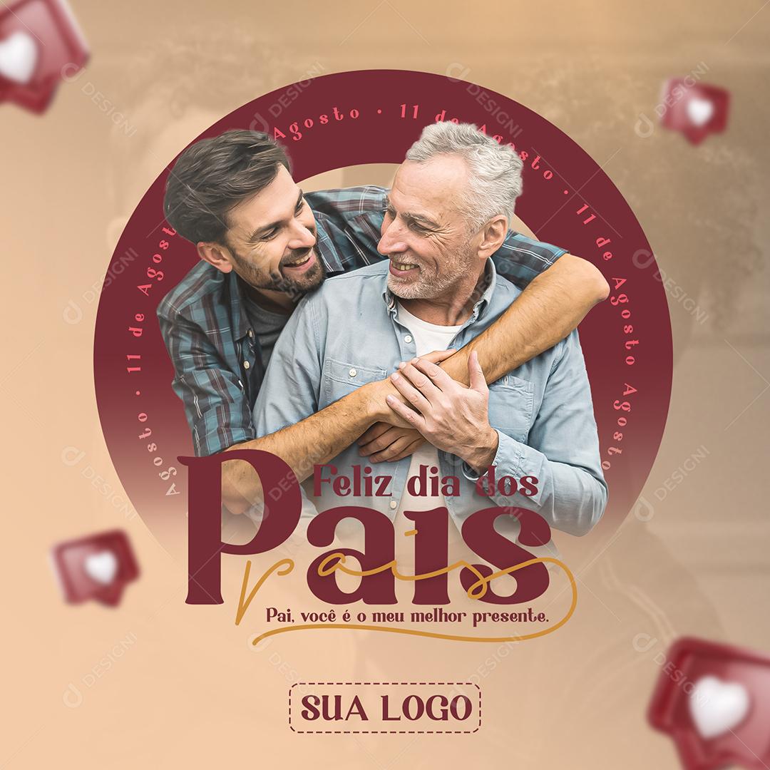 Social Media Pai Você é o Meu Melhor Presente Dia dos Pais PSD Editável