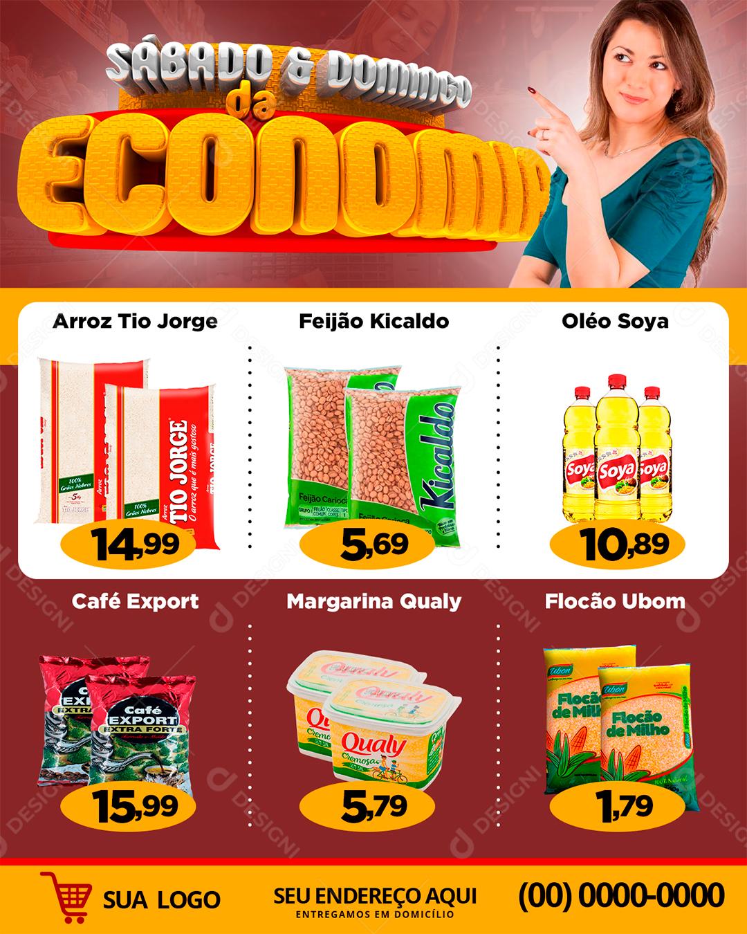 Social Media Encarte Sábado e Domingo da Economia PSD Editável