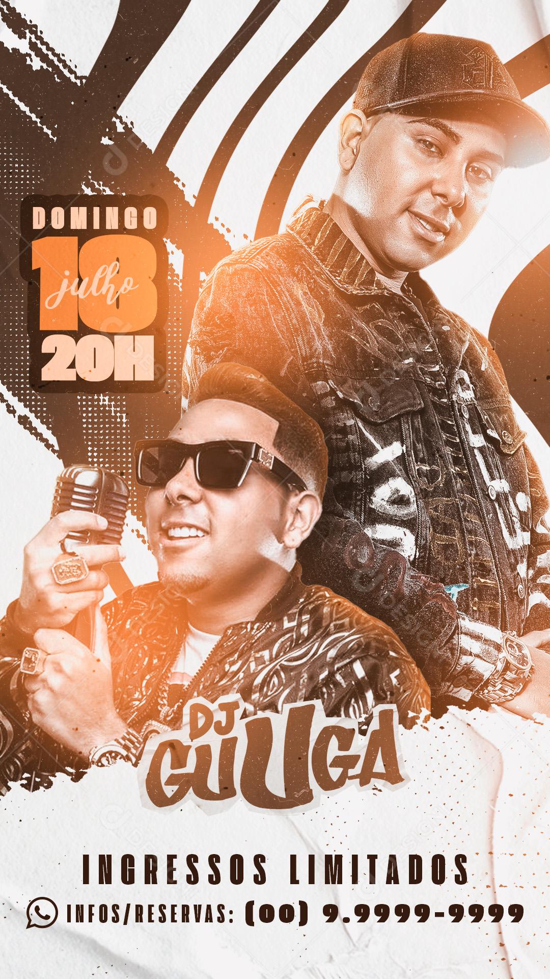 Flyer Story Evento Funk Dj Guga Social Media PSD Editável