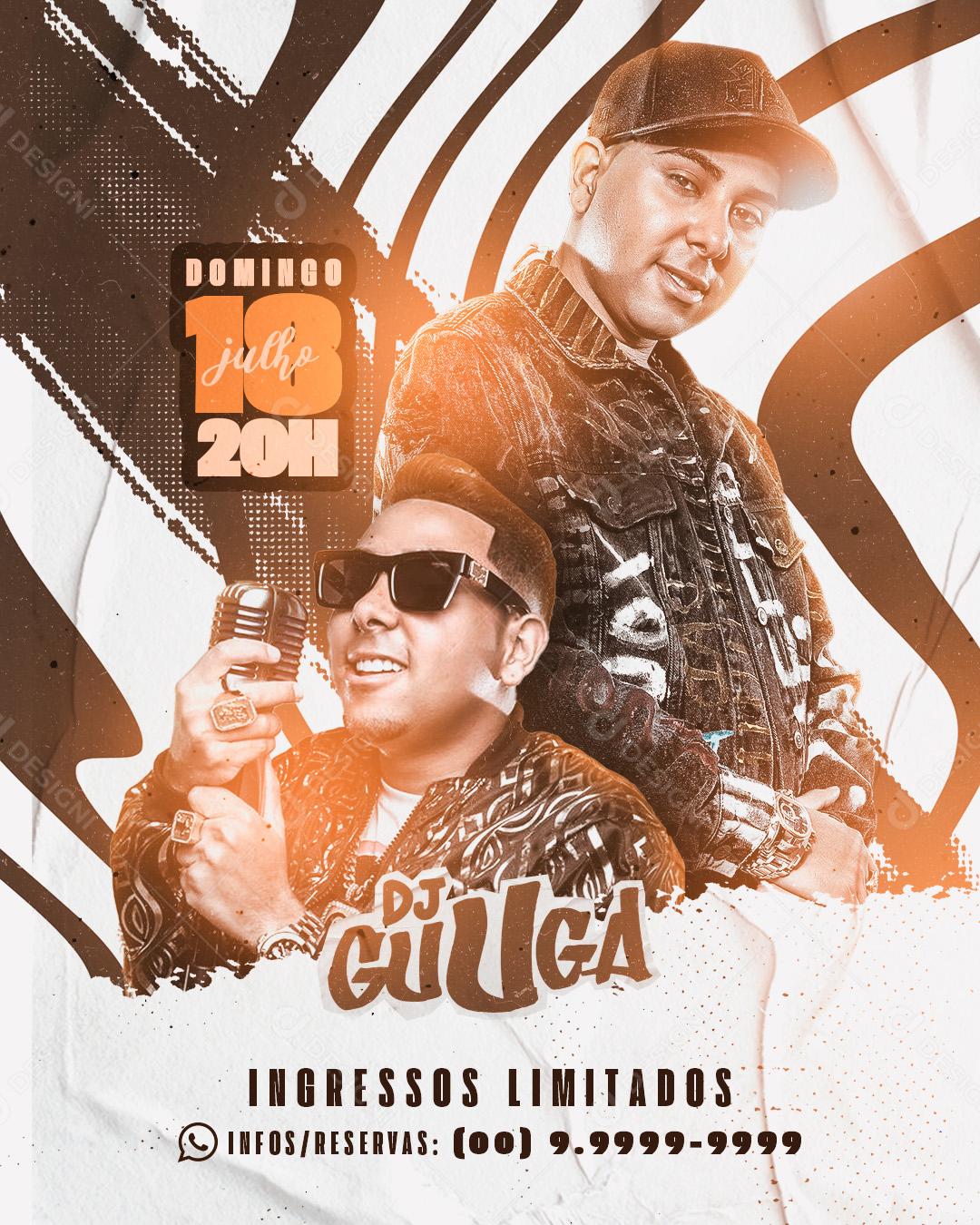 Flyer Story Evento Funk Dj Guga Social Media PSD Editável