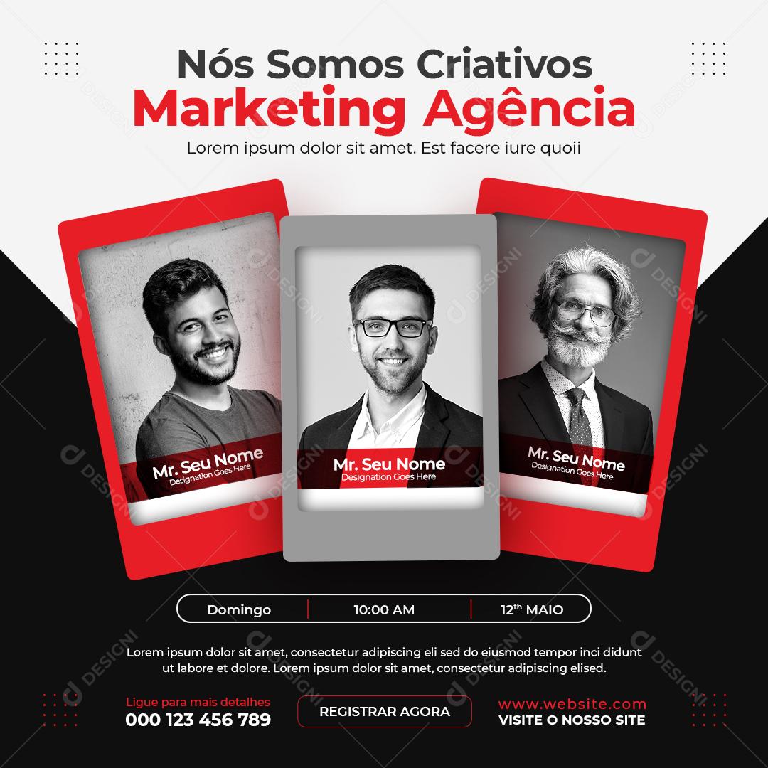 Social Media We Are Creative Marketing Agency Editable PSD