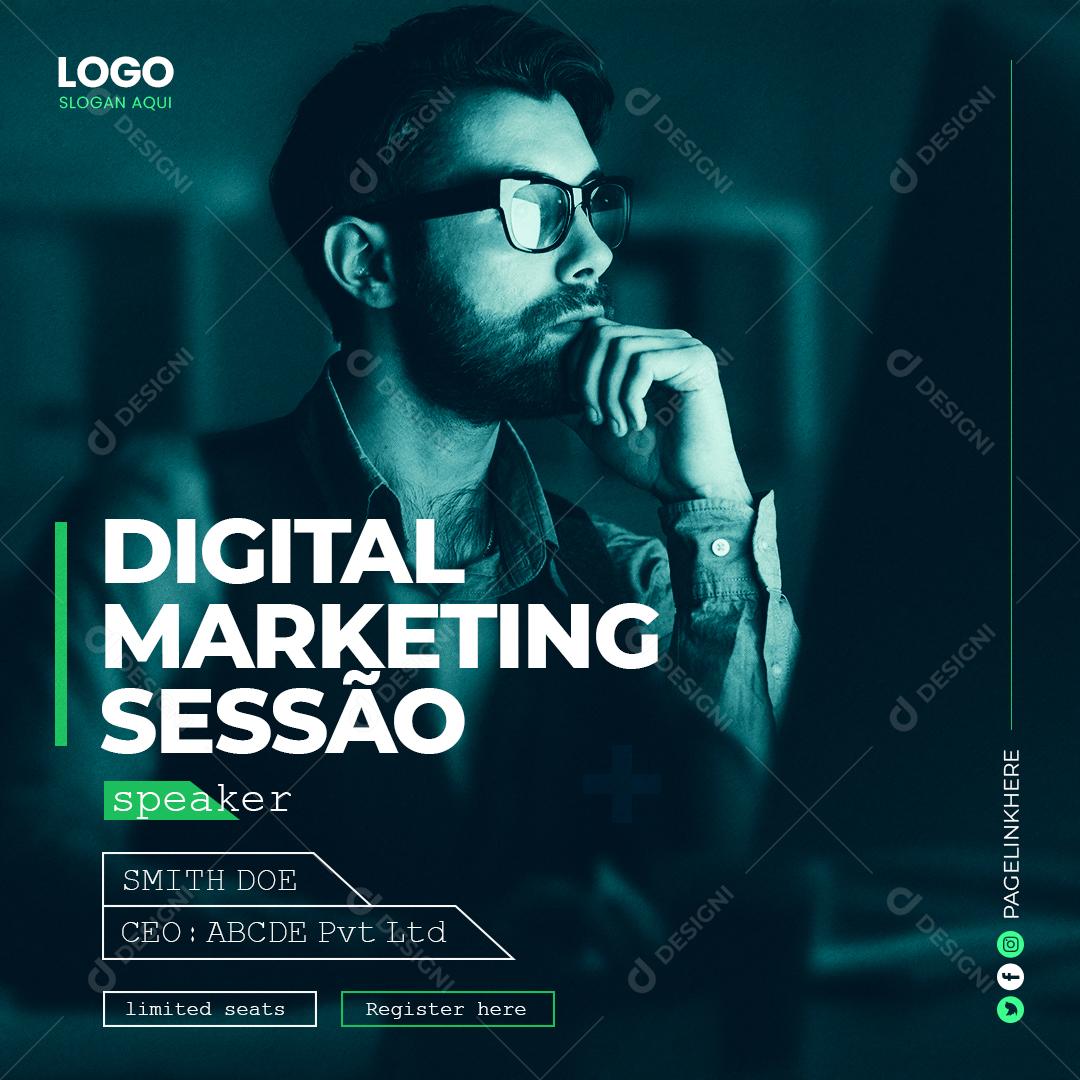 Social Media Digital Marketing Sessão PSD Editável