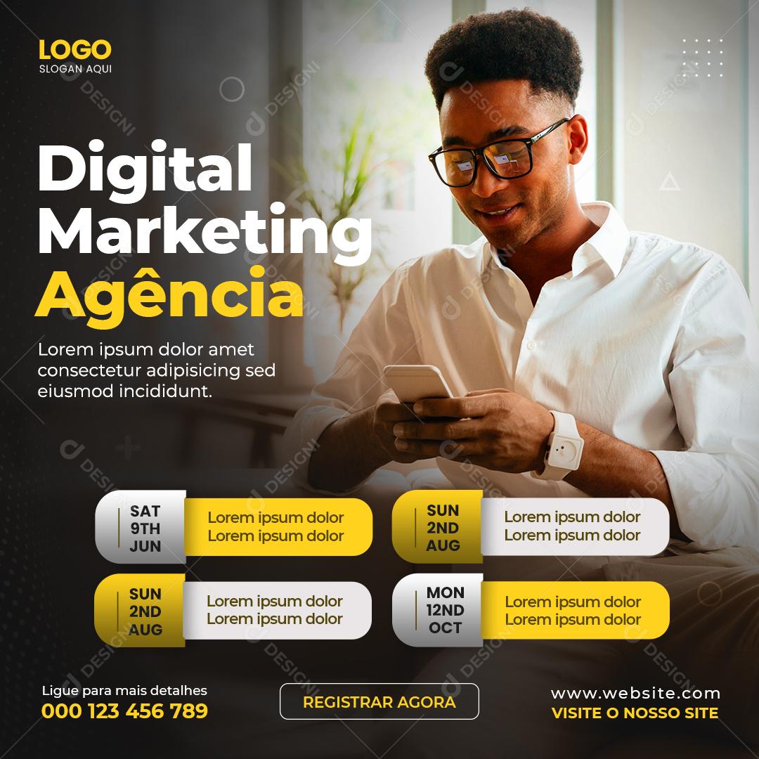 Social Media Digital Marketing Agência PSD Editável